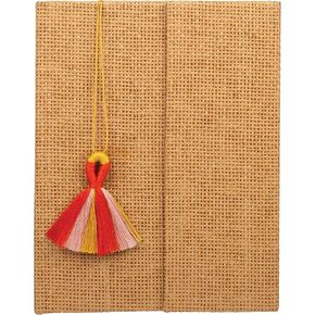 C.R. Gibson GMT-24049 Tri-Fold Writing Journal Notebook with Tassel Bookmark, 244 Lined Pages, 6.25'' W x 8.5'' H, Woven Brown