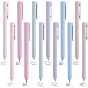 BAYTORY 12Pcs Colored Gel Pens, 6 Assorted Unique Morandi & Pastel Ink Colors, Quick Dry Ink Pen Fine Point 0.5mm Smooth Writing for School Supplies Journaling Notetaking