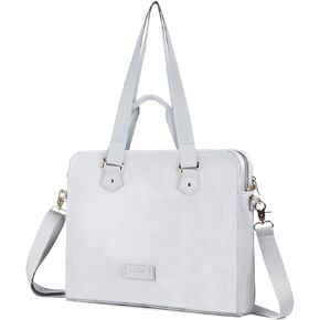 Kamlui Laptop Bag 15.6 Inch - for Women PU Waterproof Fashion Shoulder Messenger（Black） (15.6 ihch, Gray)