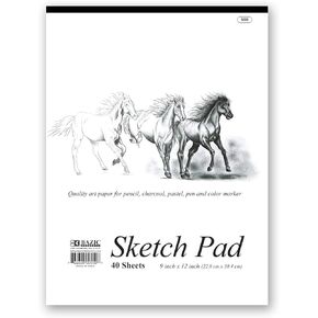 BAZIC Sketch Pad 40 Sheet 9" X 12", White Sketchbook Drawing Pads, Sketching Paper Coloring Book for Artist Beginner Kids Classroom, 1-Pack