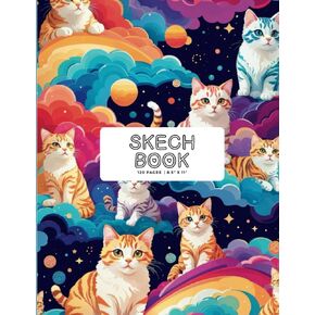 Sketch book for kids: Cat cat cat cat,: Notebook for Drawing, Writing, Painting, 120 Pages, 8.5x11