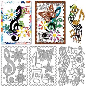 MAYJOYDIY Music Notes Die Cuts for Card Making Flower Butterfly Metal Cutting Dies Floral Vines Embossing Cutting Stencil for Scrapbooking Craft Paper Birthday Card Gift Decoration in Saudi Arabia