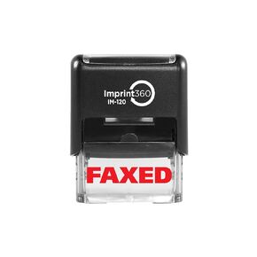 AS-IMP1009 - FAXED, Heavy Duty Commerical Quality Self-Inking Rubber Stamp, Red Ink, 9/16" x 1-1/2" Impression Size, Laser Engraved for Clean, Precise Imprints