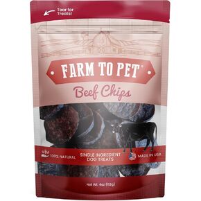Farm To Pet - Dog Training Treats - Beef Chips, Single Ingredient, Lean, All Natural, Healthy Dog Treats for Small, Medium, Large Breeds, & Puppies, Made in USA