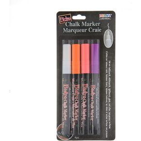Uchida of America Uchida, 482-4H, 4 Piece, Bistro Fine Line Chalk Marker Set, Fluorescent Colors