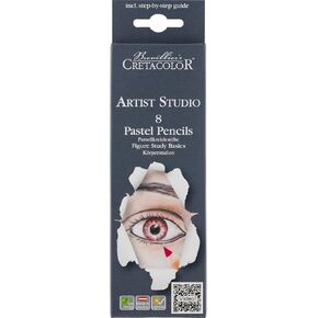 Cretacolor Artist Studio Pastel Pencil Sets, Artist Studio Line Pastel Pencil, Portrait, Set of 8