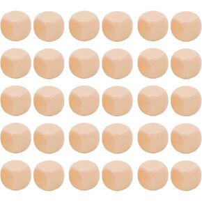 30PCS Fun Blank Dice Set, 16MM Plastic 6 Sided Round Corners Dice Cubes, Polyhedral Dice Set, DIY Puzzle Round Corner for Classroom Teaching, Board Games, Dices Game, Parties