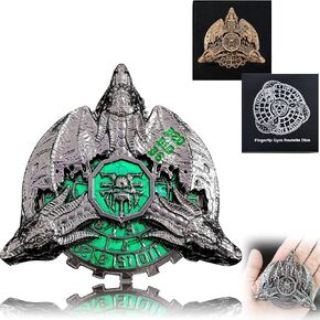 Guardian Dragon Roulette Dice Spinner for DND Dice Set ، 7-in-1 Dragon Metallic D & D Dice مع حجة الهدايا للأبراج المحصنة ولعبة التنين ، RPG Gloy Play Game Gifts (Black Green)