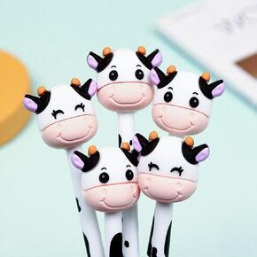 Giant Bean Bag Chairs Giant star Creative Cute Milk Cow Pen, Retractable Gel Pens, Black Gel Ink Pens, 0.5mm, Promotional Gift Stationery School Office Supply, Pack of 6pcs. (A)