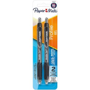 Paper Mate Profile Retractable Gel Pens, 2 / Pack