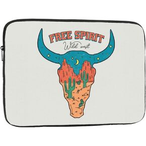 Cow Skull Western Theme 15 inch Portable Laptop Sleeve Compatible with MacBook Air Notebook Computer Case for Men Women College School Students