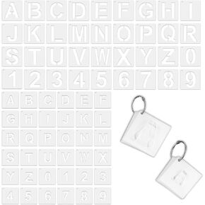 72 Pcs Letter and Number Stencils Letter Stencils 2 Inch Letter Stencils 1 Inch Stencils for Crafts Reusable Paint Stencils Art Stencils for Kids