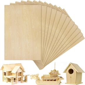 Juexica 30 Pcs Basswood Sheets 3mm 1/8" x 12" x 18" Plywood Board Craft Wood Thin Sheets for DIY Arts Crafts Woodworking Scroll Sawing Projects Painting Drawing Laser Cutting Projects
