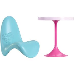 Replacement Parts for Barbie Doll Dreamhouse Doll House Playset HMX10 - Replacement Pink Round Table and Blue Lounge - Gaming Chair