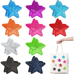 20 Pcs Sequin Star Iron on Patches Shiny Stars Patches Iron on Sequin Iron on Patches Iron on Star Patches Embroidery Sequin Patches for Clothes Hats Backpacks Costume