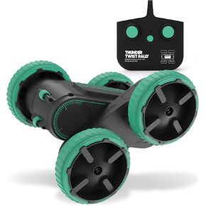 Sharper Image® Thunder Twist Rally - RC Stunt Car with Rechargeable Battery, High-Speed 360° Stunts, Double-Sided Driving, 2.4 GHz Remote Control, LED Lights, Flips & Spins Rotating Car Kids Toy Gift