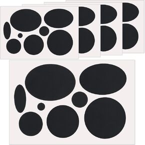40 pcs Black Down Jacket Repair Patches, Nylon Patches Self Adhesive 5 Sheet, Fabric Patches Waterpfoof for Clothes, Tents, Puffer Jackets - Oval, Round - 0.36 in to 1.93 in