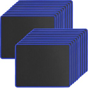 SaiTech IT 20 Pack Gaming Mouse Pad, Water Resistance Coating Natural Rubber Gaming Mouse Pad with Stitched Edges & Non-Slippery Rubber Base (9.84 x 8.27 Inch) - Black with Red Stitched Border