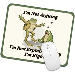 I'm Not Arguing I'm Just Explaining Square Mouse Pad, Non-Slip Rubber Base Mouse Mat for Office Home Work Game Study, Funny Sarcastic Gifts, Funny Office Mouse Pad for Man Woman Boss Coworker