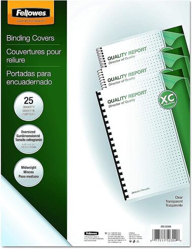 أغطية ربط PVC الشفافة الشفافة ، كبيرة الحجم ، 25 لكل حزمة (52309) in Kuwait