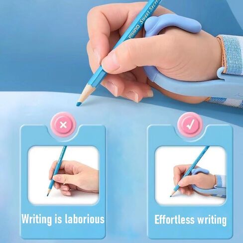 1 Pc Pencil Grip Corrector, Hook Wrist Corrector for Correcting Pen Holding Posture Handwriting Writing Posture Correction Trainer, Blue in Kuwait