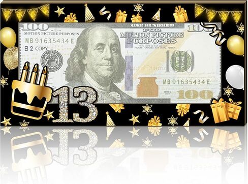 1PCS Birthday Money Holder for Cash Gift, Happy Birthday Black Gold Wooden Money Holder for Cash, Birthday Cash Card Box Envelope, Black Gold Birthday Party Decorations for Boys in Saudi Arabia