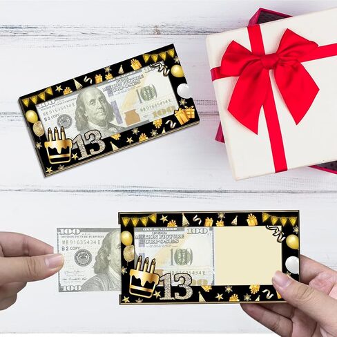 1PCS Birthday Money Holder for Cash Gift, Happy Birthday Black Gold Wooden Money Holder for Cash, Birthday Cash Card Box Envelope, Black Gold Birthday Party Decorations for Boys in Saudi Arabia