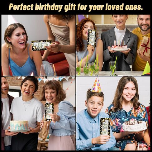 1PCS Birthday Money Holder for Cash Gift, Happy Birthday Black Gold Wooden Money Holder for Cash, Birthday Cash Card Box Envelope, Black Gold Birthday Party Decorations for Boys in Saudi Arabia