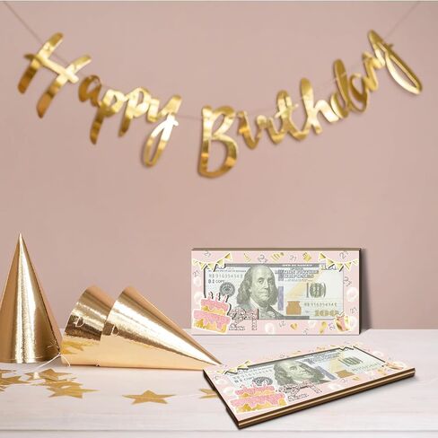 1PCS Birthday Money Holder for Cash Gift, Happy Birthday Black Gold Wooden Money Holder for Cash, Birthday Cash Card Box Envelope, Black Gold Birthday Party Decorations for Boys in Saudi Arabia