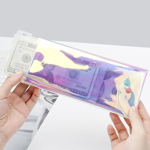 NatSumeBasics Cash Envelope Wallet Rainbow Stuffing Wallet 6 Money Divider Pockets with Tab Stickers for Bill Receipt Cash Money Organizer Holder System (Rainbow) in Kuwait