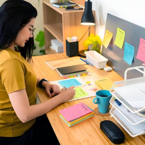 وسادات مبطمة مبطنة لزجة ، وسادة الملاحظات اللزجة 4 × 9 بوصة ، 50 ورقة/وسادة ، وملاحظات لزجة مع خطوط ، وملاحظات لاصقة كبيرة للمكتب ، والمدرسة ، ولون الباستيلان in Kuwait