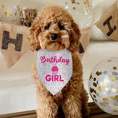 Dog Birthday Bandana Birthday Girl Pet Scarf Bibs Accessories Party Supplies for Dog Lover Small Medium Puppy Bandanas Girl in Kuwait