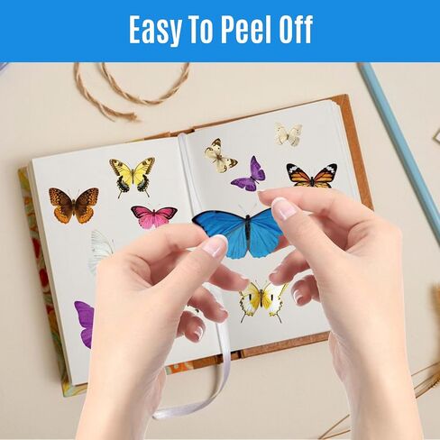 600Pcs Butterfly Stickers,Self-Adhesive PVC Vintage Butterfly Stickers for Scrapbook, Laptop, Journal, DIY Project, Window, Envelope Spring Themed Party Decors in Saudi Arabia