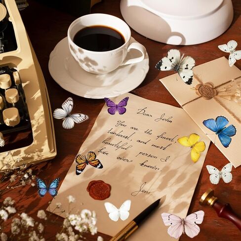 600Pcs Butterfly Stickers,Self-Adhesive PVC Vintage Butterfly Stickers for Scrapbook, Laptop, Journal, DIY Project, Window, Envelope Spring Themed Party Decors in Saudi Arabia