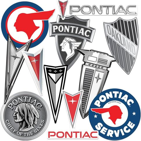 Pontiac Emblem Vinyl Large Deluxe Stickers Variety Pack - Laptop, Water Bottle, Scrapbooking, Tablet, Skateboard, Indoor/Outdoor - Set of 11 in Saudi Arabia