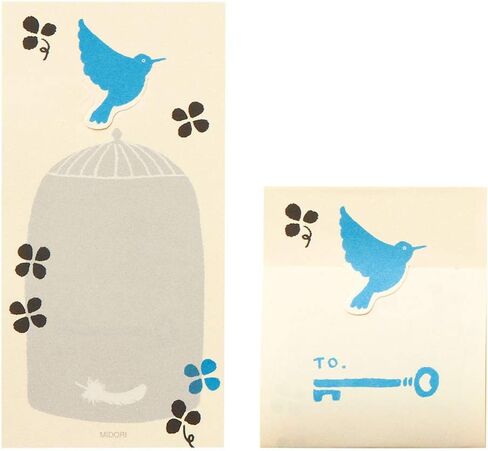 Midori 11787006 Sticky Paper Secret Blue Bird Pattern in Saudi Arabia