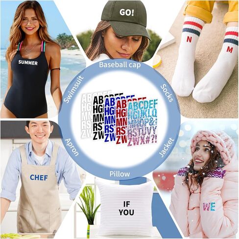 30 Sheets 930 Pieces Iron on Letters for Clothes 1.6 Inch Heat Transfer Letters with A-Z Iron on Vinyl Letters in 5 Colors PU Alphabet Adhesive Stickers for DIY Printing Craft Fabric T-Shirt Jersey in Kuwait