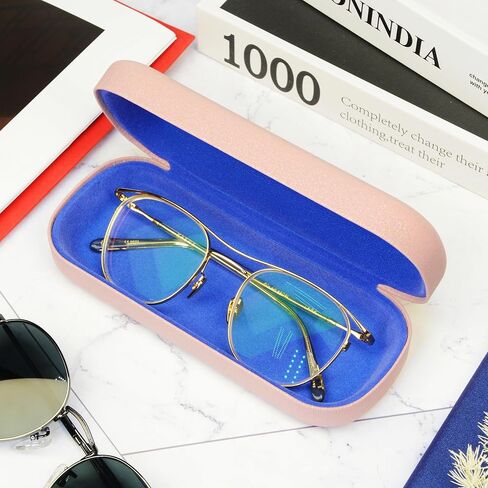 Eyeglass Case 2PCS,Glasses Case Hard Shell,Hard Eyeglass case for Women with Houndstooth Fabric,Reading Glasses Case,Hard Sunglasses Case Women Ladies Girls Travel Study Work in Saudi Arabia