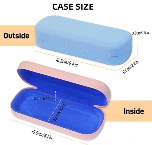 Eyeglass Case 2PCS,Glasses Case Hard Shell,Hard Eyeglass case for Women with Houndstooth Fabric,Reading Glasses Case,Hard Sunglasses Case Women Ladies Girls Travel Study Work in Saudi Arabia