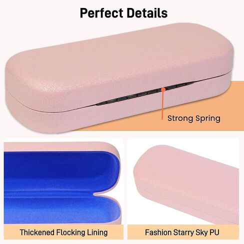 Eyeglass Case 2PCS,Glasses Case Hard Shell,Hard Eyeglass case for Women with Houndstooth Fabric,Reading Glasses Case,Hard Sunglasses Case Women Ladies Girls Travel Study Work in Saudi Arabia