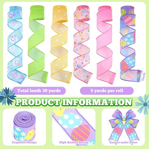 10 Pcs Halloween Ribbon 4 Rolls Mesh Ribbon and 6 Rolls Ghost Pumpkin Burlap Wired Edge Wreath Metallic Wreath Wrapping Crafts for Halloween Home Party Decorative DIY Craft in Kuwait