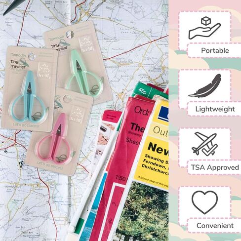JubileeYarn Tiny Traveler Scissors - Portable Mini Airplane Snips - Aqua Haze - 1 Pair in Saudi Arabia