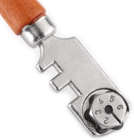 القاطع الزجاجي ، أدوات طقم مقطوعة مقطوعة من الزجاج بستة عجلة مع مقبض أدوات قطع زجاجية جميلة (30 مم) in Kuwait