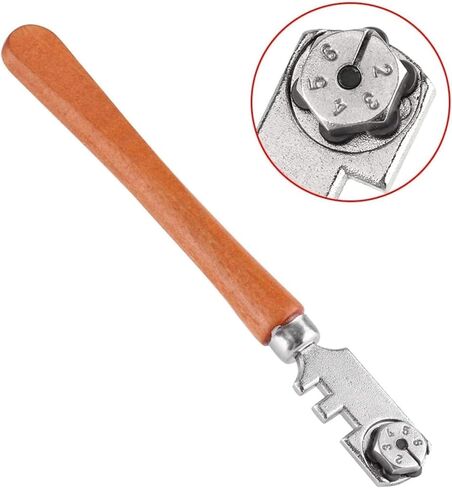 القاطع الزجاجي ، أدوات طقم مقطوعة مقطوعة من الزجاج بستة عجلة مع مقبض أدوات قطع زجاجية جميلة (30 مم) in Kuwait