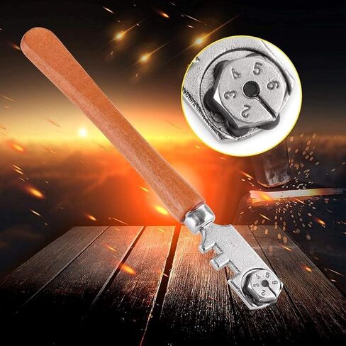 القاطع الزجاجي ، أدوات طقم مقطوعة مقطوعة من الزجاج بستة عجلة مع مقبض أدوات قطع زجاجية جميلة (30 مم) in Kuwait