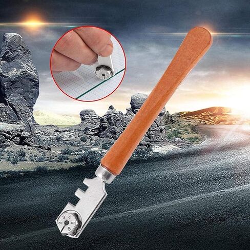 القاطع الزجاجي ، أدوات طقم مقطوعة مقطوعة من الزجاج بستة عجلة مع مقبض أدوات قطع زجاجية جميلة (30 مم) in Kuwait