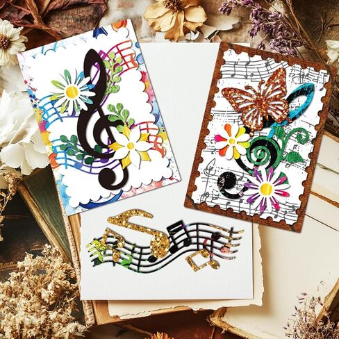 MAYJOYDIY Music Notes Die Cuts for Card Making Flower Butterfly Metal Cutting Dies Floral Vines Embossing Cutting Stencil for Scrapbooking Craft Paper Birthday Card Gift Decoration in Saudi Arabia