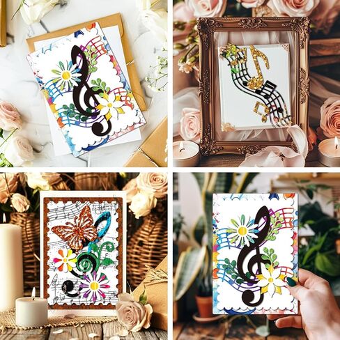 MAYJOYDIY Music Notes Die Cuts for Card Making Flower Butterfly Metal Cutting Dies Floral Vines Embossing Cutting Stencil for Scrapbooking Craft Paper Birthday Card Gift Decoration in Saudi Arabia