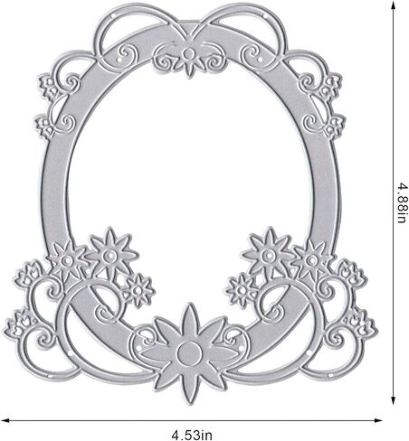 ABTOLS 12 PCS Metal Flower Lace Frame Cutting Dies, Flower Edge Border Die Cuts Embossing Stencils Lace Card Border Template Mould for Card Scrapbooking and DIY Craft Album Paper Card Decor in Kuwait