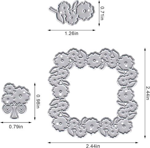 ABTOLS 12 PCS Metal Flower Lace Frame Cutting Dies, Flower Edge Border Die Cuts Embossing Stencils Lace Card Border Template Mould for Card Scrapbooking and DIY Craft Album Paper Card Decor in Kuwait